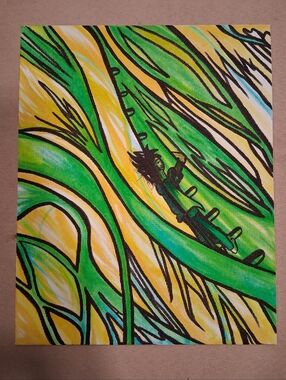 "Jack's Beanstalk & Jungle Gym" Original Hand Painted Abstract Canvas